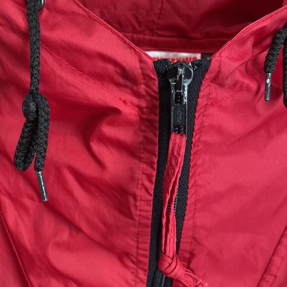 Vintage Mickey Mouse Pullover Nylon Windbreaker Hooded Jacket Red XXL - Picture 3 of 12